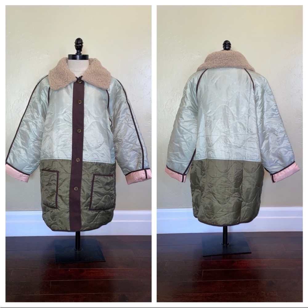 The GREAT Reversible Quilted Color Block Jacket